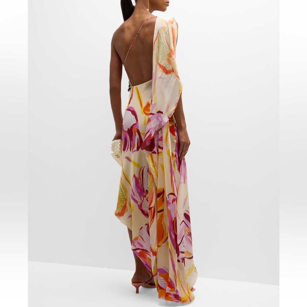 Cult Gaia Trysta Draped High-Low Floral-Print Maxi Dress - Picture 3 of 4